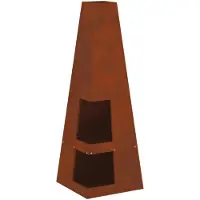 vidaXL Caminetto da esterno, aspetto arrugginito, 50 x 50 x 100 cm, acciaio resistente alle intemperie
