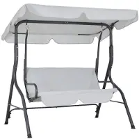 Casaria Dondolo Altalena da Giardino Hollywood 140x112x150cm 2 posti con Tettuccio Parasole Imbottito per Esterno
