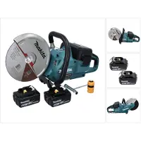 Makita Tagliacircolare a batteria DCE 090 G2X1 36 V (2x 18 V) 230 mm Brushless + 2 batterie da 6,0 Ah - senza caricabatterie
