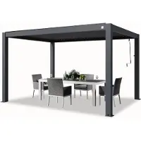 TOOLPORT PRIMEYARD Pergola 3x4 m montanti in alluminio con tetto a doghe in alluminio gazebo da giardino antracite