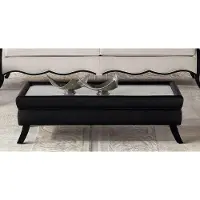 Casa Padrino tavolino art déco con piano in vetro nero - Italy