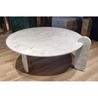 Casa Padrino Tavolino in marmo bianco 140 cm - Mobili Soggiorno Lusso