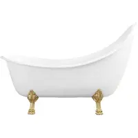 Casa Padrino Vasca da bagno liberty bianco/oro 180 cm - Vasca da bagno freestanding in stile retrò