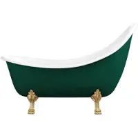 Casa Padrino Vasca da bagno liberty verde scuro / bianco / oro 180 cm - Vasca da bagno freestanding in stile retrò