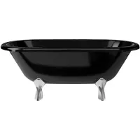 Casa Padrino Vasca da bagno Art Nouveau nero / argento 170 cm - Vasca da bagno freestanding in stile retrò