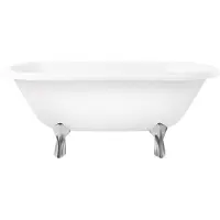 Casa Padrino Vasca da bagno liberty bianco/argento 170 cm - Vasca da bagno freestanding in stile retrò