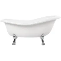Casa Padrino Vasca da bagno in stile liberty bianco/argento 168 cm - Vasca da bagno freestanding in stile retrò