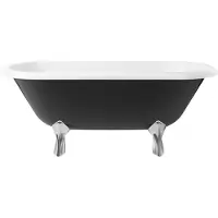 Casa Padrino Vasca da bagno liberty nero / bianco / argento 170 cm - Vasca da bagno freestanding in stile retrò