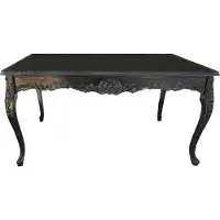 Casa Padrino Tavolo da pranzo barocco nero con piano in vetro 200 x 100 cm - Tavolo da pranzo - Edizione limitata