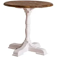 Casa Padrino tavolo da pranzo in stile country bianco / marrone Ø 78 x h. 78 cm - Tavolo da cucina rotondo in stile country