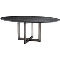 Casa Padrino tavolo da pranzo nero / bronzo 200 x 120 x h. 76 cm - Tavolo da cucina ovale - Mobili da sala da pranzo