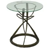 Casa Padrino Tavolo da pranzo di design in bronzo Ø 71 x h. 70 cm - Tavolo rotondo per sala da pranzo con piano in vetro - Qualità eccellente