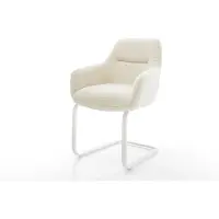 DELIFE sedia a sbalzo Pejo-Flex tessuto orsetto Beige sedia a sbalzo piatta Bianco nucleo a molle tascabili