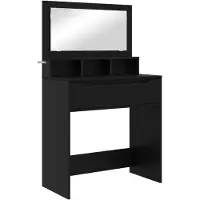 Syfax Tavoli da Trucco per Camera da Letto Nero 80 x 39,6 x 135 cm