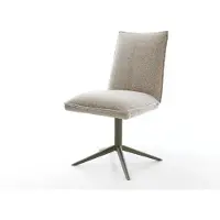 DELIFE Sedia girevole Tessuto Lelio-Flex Base Soft Beige finitura effetto titanio Funzione dondolo girevole a 360° Nucleo a molle tascabili