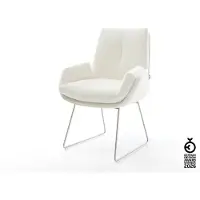 DELIFE Sedia da pranzo Clea-Flex Bouclé Soft Beige Base a slitta in acciaio inox