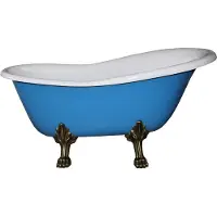 Casa Padrino Vasca da bagno freestanding in stile liberty Roma azzurro/bianco/oro vecchio 147 x 71 x 72,5 cm, bagno barocco - Mod1