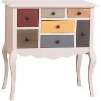 Casa Padrino cassettiera in stile country crema / multicolore 80 x 48 x h. 82 cm - Cassettiera in stile country con 7 cassetti