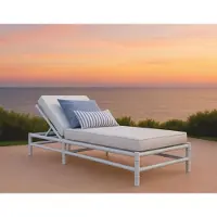 Casa Padrino , lettino da giardino grigio/bianco 210 cm - Arredo Alberghiero e Giardino
