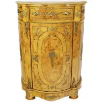 Casa Padrino Comò Empire con piano in marmo, finitura effetto legno di acero intarsiato, larghezza 80 cm, profondità 40 cm, altezza 110 cm