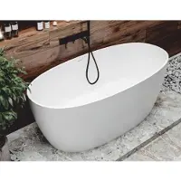 Casa Padrino Vasca da bagno freestanding bianco lucido 169,4 cm - Arredo bagno