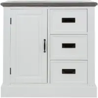 Casa Padrino cassettiera in stile country con anta e 3 cassetti bianco/grigio 80 x 40 x h. 85 cm - Mobili in stile country