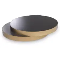 Casa Padrino Tavolino ottone / nero / nero-grigio 140 x 120 x h. 28,5 cm - Tavolino da salotto moderno - Mobili da salotto - Qualità lusso