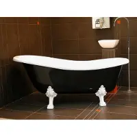 Casa Padrino Vasca da bagno freestanding Art Nouveau Roma 147 x 71 x 72,5 cm nero/bianco/bianco - Bagno antico barocco