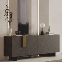 Casa Padrino credenza grigio / nero / ottone 220 cm - Mobili per hotel eda pranzo