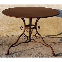 Casa Padrino Tavolo da giardino liberty marrone Ø 100 x H. 70 cm - Tavolo rotondo in ferro battuto - Arredo Giardino e Patio