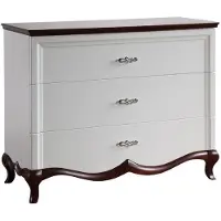 Casa Padrino cassettiera Art Deco con 3 cassetti bianco/marrone scuro 114 x 46,5 x h. 90,2 cm - Qualità eccellente