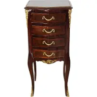 Casa Padrino Cassettone barocco in mogano intarsiato con 4 cassetti 80 x 36 x 30 cm - Stile antico