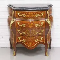 Casa Padrino Comò in stile barocco, con 4 cassetti e piano in marmo, color marrone/oro/nero, dimensioni 80 x 45 x altezza 85 cm