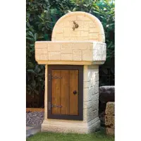 Casa Padrino Lavandino da giardino in stile liberty colore sabbia h. 120 cm
