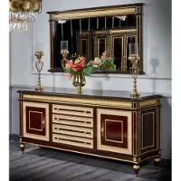 Casa Padrino Credenza barocca con specchio marrone scuro/oro - Mobili barocchi - Mobili barocchi - Arredamento barocco - Nobile & Magnifico