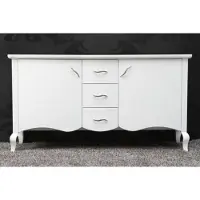 Casa Padrino Mobile barocco , bianco lucido - Comodino moderno con finitura lucida di alta qualità, dimensioni 160 cm x 87 cm x 45 cm