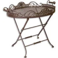 Casa Padrino Tavolo da giardino Art Nouveau marrone larghezza 56 cm x h. 66 cm - Mobili Art Déco