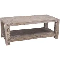 Casa Padrino Tavolino da salotto in stile rustico "", colori naturali, dimensioni 120 x 60 x 45 cm, realizzato in legno massello
