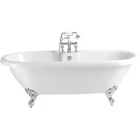 Casa Padrino Vasca da bagno freestanding in stile Art Nouveau, marca , colore bianco, 1495 mm - Vasca da bagno retro in stile barocco