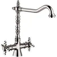 Casa Padrino , lavabo in stile Art Nouveau, rubinetteria retrò, argento, altezza 30,5 cm - Rubinetteria per lavabo, realizzata in ottone