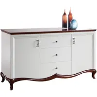 Casa Padrino cassettiera art déco a 2 ante e 3 cassetti bianco / testa di moro 164,2 x 46,5 x h. 90,2 cm - Qualità lusso