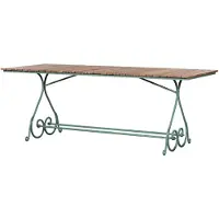 Casa Padrino tavolo da giardino liberty marrone / verde 200 x 80 x h. 73 cm - Tavolo rettangolare da giardino e patio - Mobili da giardino e patio liberty