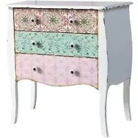 Casa Padrino Comodino in stile rustico "", finitura shabby chic in bianco anticato e colori assortiti, dimensioni 75 x 38 x 76 cm