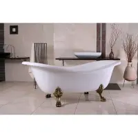 Casa Padrino Vasca da bagno freestanding Art Nouveau Paris bianco/oro antico 1880 mm - Bagno barocco