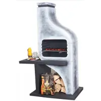Casa Padrino Luxury Concrete Garden Grill Grigio / Bianco 122 x 73 x H. 190 cm