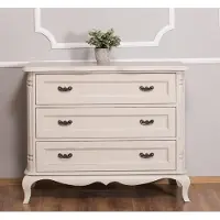 Casa Padrino cassettiera in stile country con 3 cassetti grigio chiaro antico 110 x 48 x H. 89 cm - Mobili in stile country