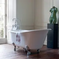 Casa Padrino Vasca da bagno liberty in pietra naturale freestanding 1700mm BHan White - Vasca da bagno freestanding Retro Baroque Antique
