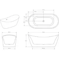 NEXTREND - GmbH Vasca da bagno freestanding SIENA 2.0 - Acrilico - Bianco lucido - 170 x 80 x 68 cm