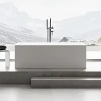 NEXTREND - GmbH Vasca da bagno freestanding LUNA STONE - Resina minerale - Bianco opaco - 170 x 72 x 55 cm