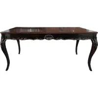 Casa Padrino Tavolo da pranzo in stile barocco, nero/marrone, aspetto antico con piano in vetro - Tavolo per la sala da pranzo in stile barocco - DISPONIBILE IN TUTTE LE MISURE
